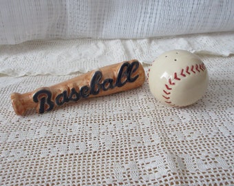 Salero y pimentero de béisbol y bate - VANDOR, vintage, coleccionable