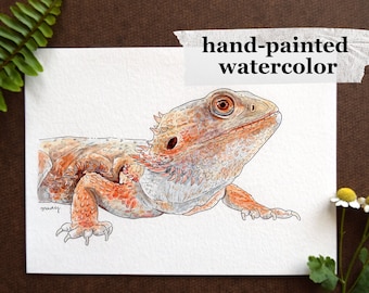 Custom Pet Portrait -- Watercolor Pet Commission, Reptile Painting