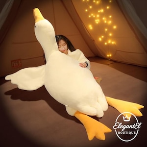 Giant Goose Plush Toy Soft Stuffed Animal Pillow Kawaii Duck Hugging Plush