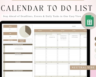 Task Tracker Calendar Spreadsheet Monthly Reflection To Do List Template Task Dashboard Daily Weekly Google Sheets Productivity Planner