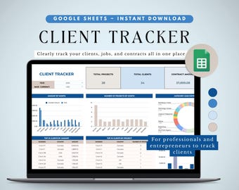Client Tracker Spreadsheet | Google Sheets Planner for Small Business | Project Tracker | Small Business Spreadsheet | Project Management