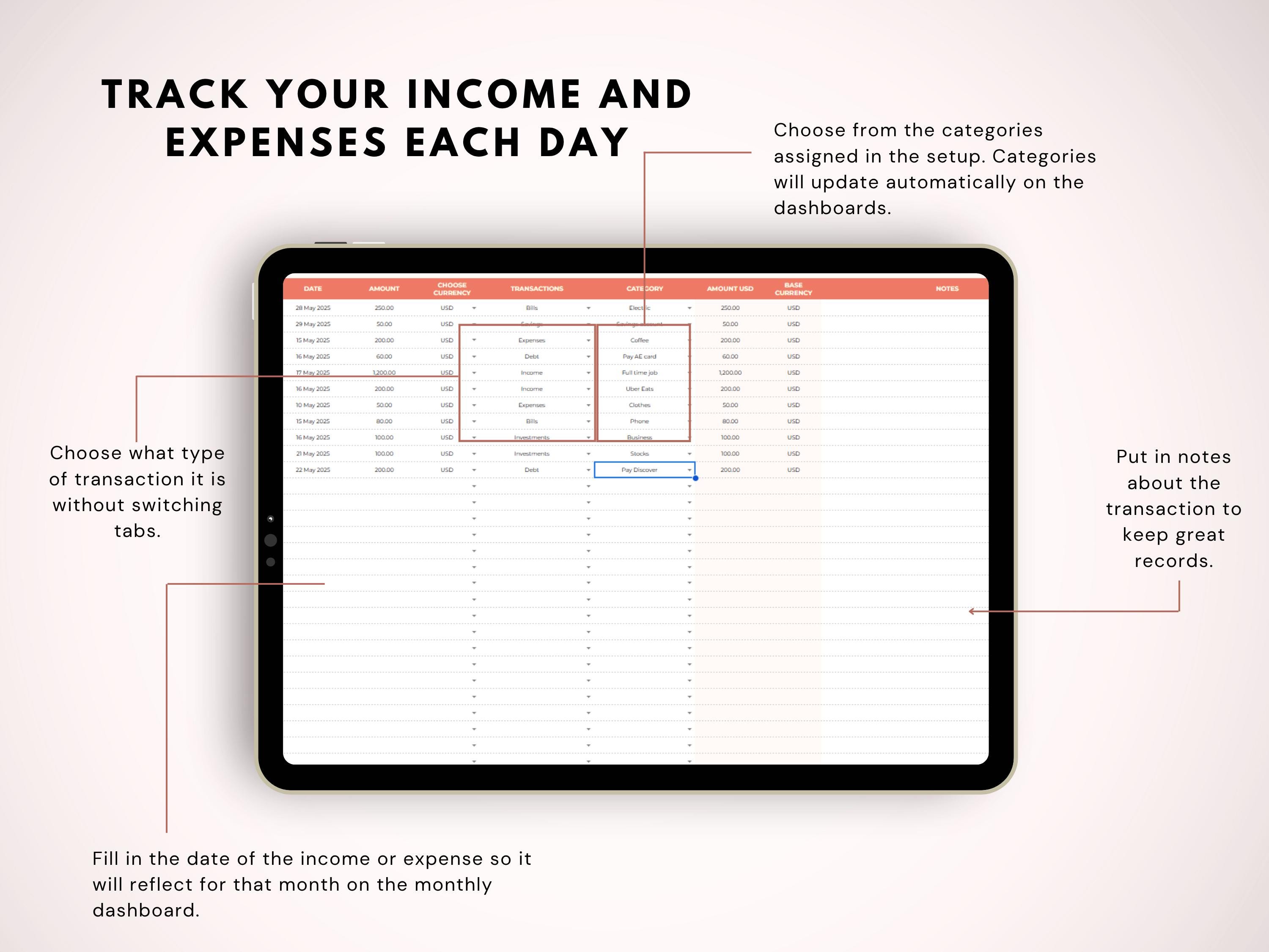 Monthly Budget Spreadsheet Google Sheets Income & Expense Tracker ...