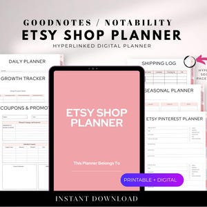 Printable Etsy Planner Shop Manager for Etsy Seller Account, Sell on Etsy USA Shop Sales Content Planner Selling on Etsy Digital Top Sellers
