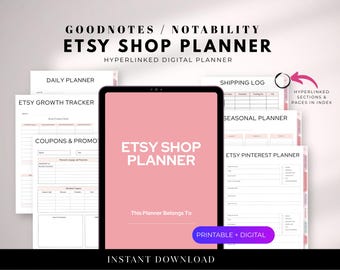 Printable Etsy Planner Shop Manager for Etsy Seller Account, Sell on Etsy USA Shop Sales Content Planner Selling on Etsy Digital Top Sellers