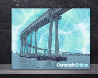 Coronado Bridge San Diego Modern Print or Card
