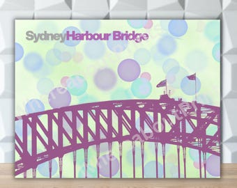 Sydney Harbour Bridge Print | “Coat Hanger” Silhouette Art | Australia Modern Print or Card