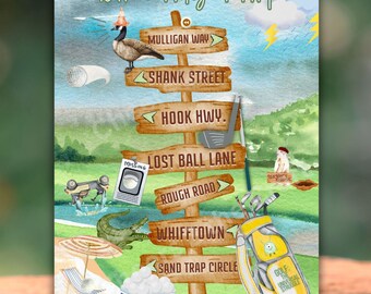 Golf Funny Art: 18 Holes of Misguided Hope Print or Card