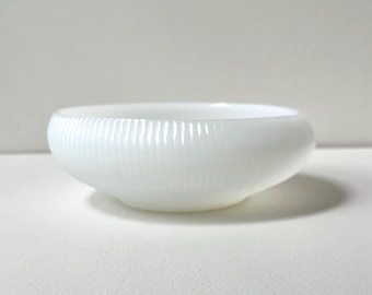 Vintage Ribbed White Bowl, Milk Glass, EO Brody Multi-Purpose Trinket Snack Dish