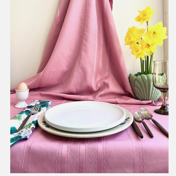 Pink Tablecloth Etsy