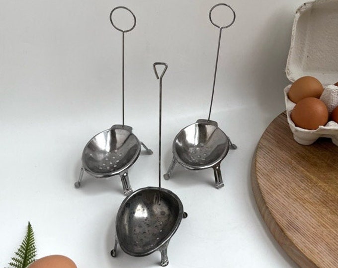 Vintage Egg Dipper / Aluminum Egg Boiler / Vintage Egg Poacher / Hard Boiled Egg Gadget / Easter