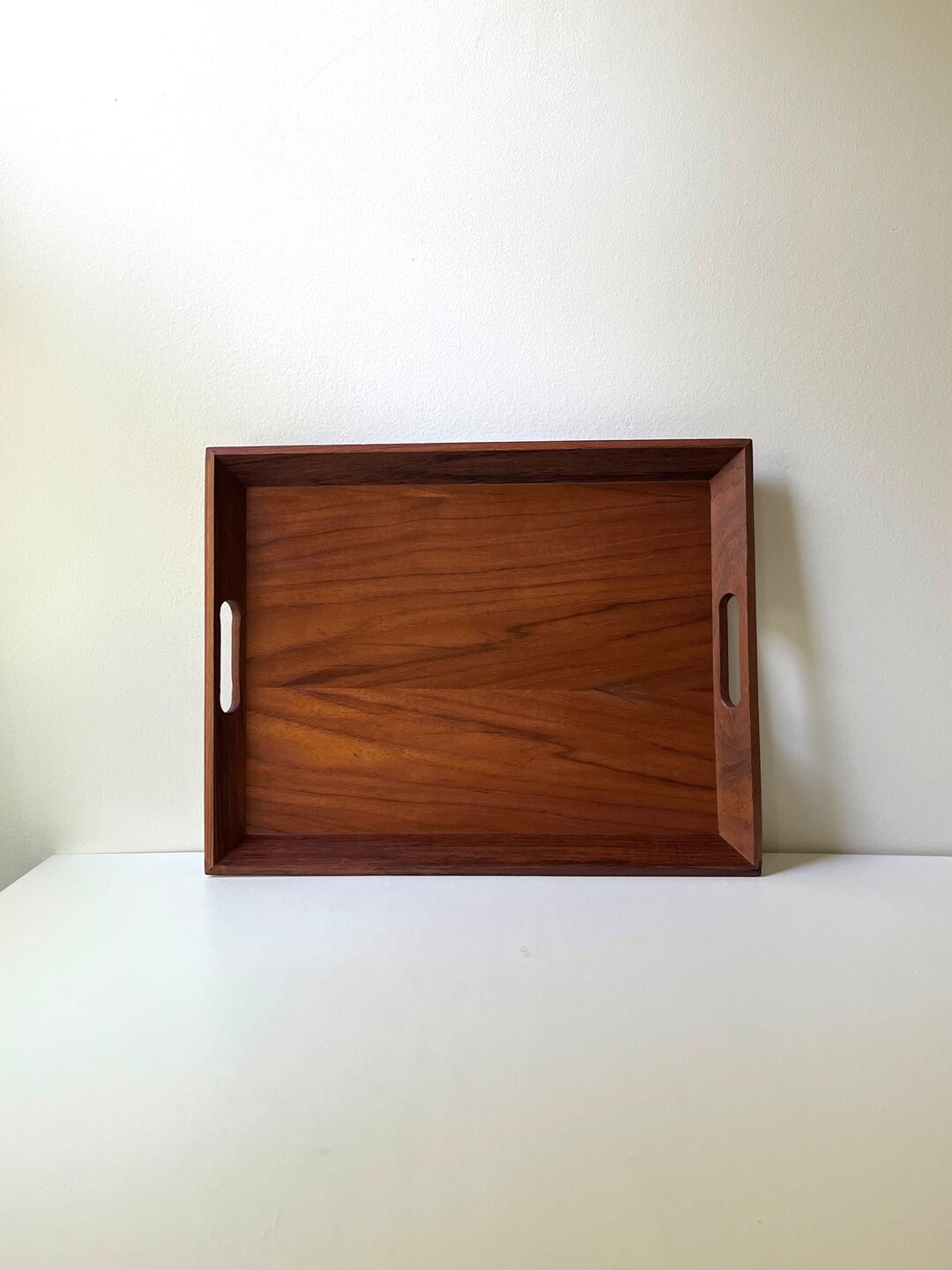 Vintage Teak Coffee Table Tray Wooden Serving Tray With Etsy