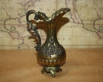 Etched Brass India Vase Vintage Home Decor Metal Vase Etsy