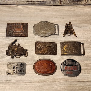 Your Choice - Vintage Belt Buckle - Ford - Livingston Wells - Motorcycle - Fire Engine - Jet - John Deere - Suzuki - Coke - Coca Cola