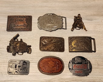 Your Choice - Vintage Belt Buckle - Ford - Livingston Wells - Motorcycle - Fire Engine - Jet - John Deere - Suzuki - Coke - Coca Cola