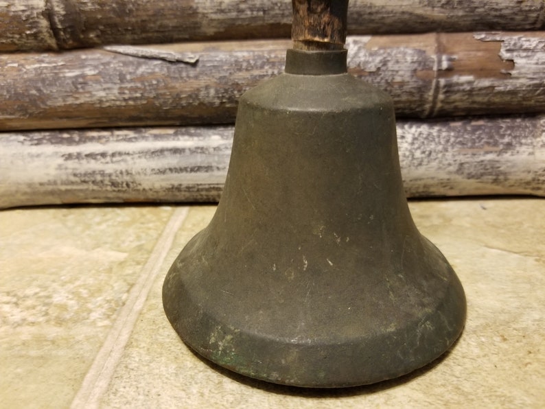 Vintage Brass Bell with Wooden Handle item 3907-2 image 2