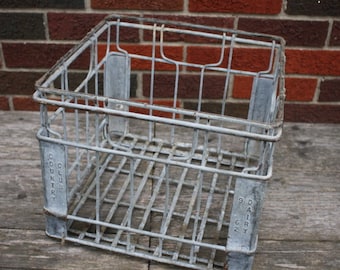 Vintage Metal Milk Bottle Crate - item #2895