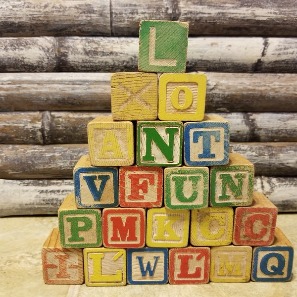 Wooden Letter Blocks - set of 21 - item #4162-2