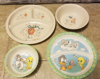 Your Choice - Child's Plastic Plate or Bowl - Baby Looney Toons - Goose - Marmalade - Zak's Designs - item #5099