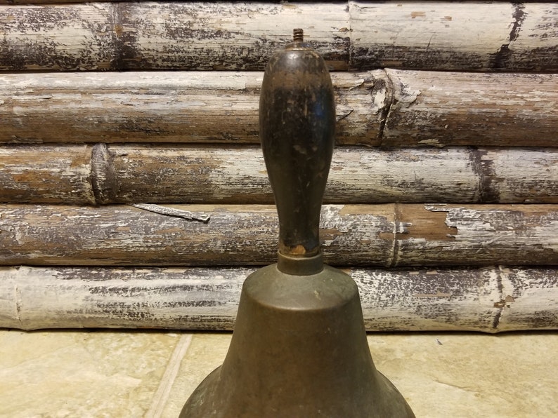 Vintage Brass Bell with Wooden Handle item 3907-2 image 8