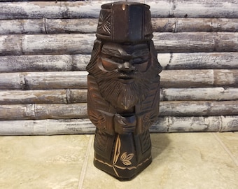 Vintage Japanese Carved Wooden Man- Ainu Tribe Figure - Nipopo Statue - Hokkaido - item #4161-5