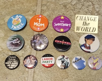 Pinback Buttons - Pins - Badges - Set of 14 - item #5143