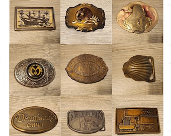 Your Choice - Vintage Belt Buckle - Boats - Unicorn - Charmant - NYPD - Turon Mill - Anchor - Lions - Seashell