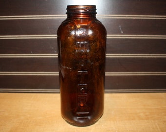 Brown Juice Bottle - Glass Water Bottle - Vintage Bottle - item #3011