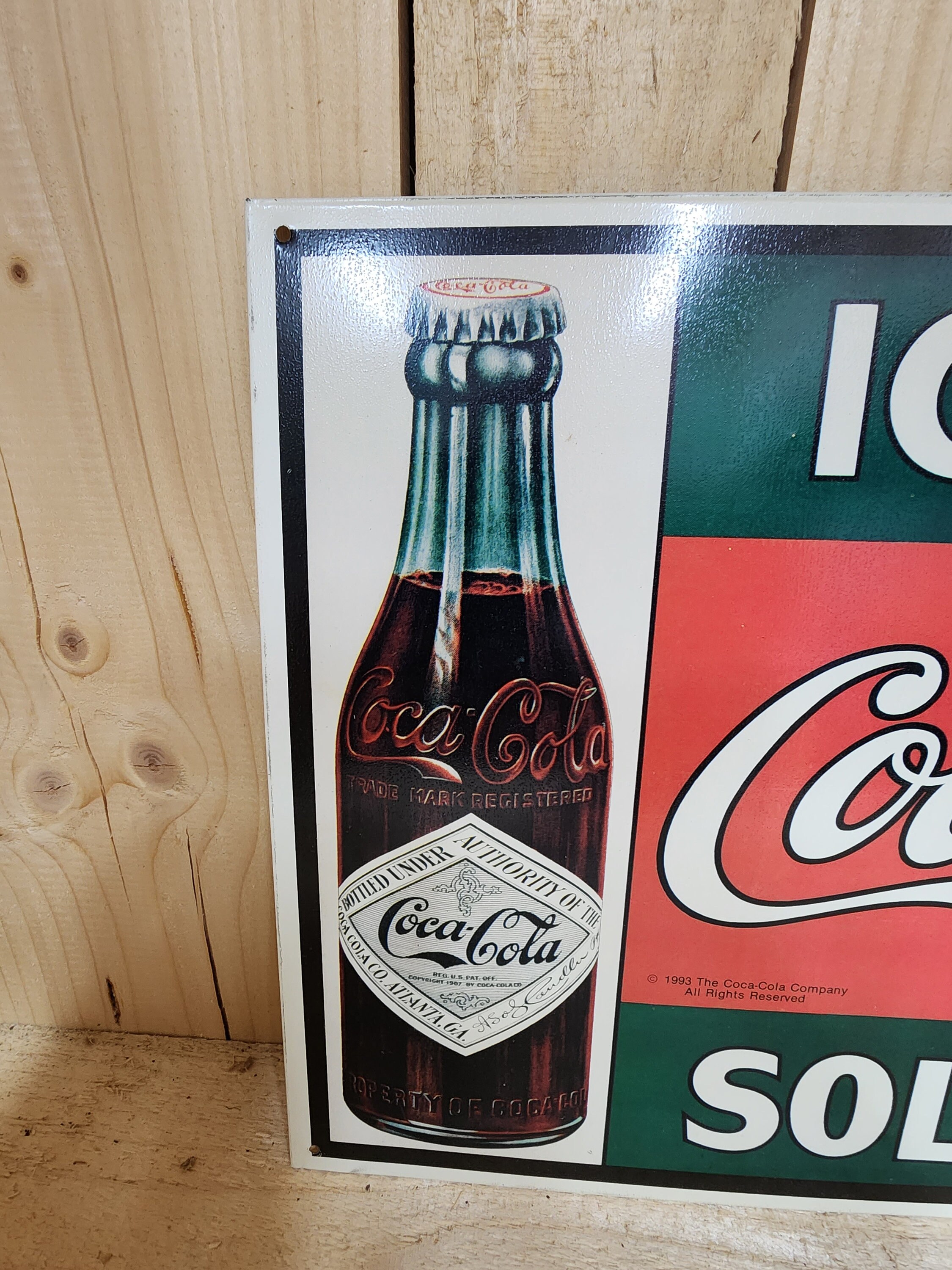 Coca-cola Sign - Ice Cold Coca-cola Sold Here Sign - Item