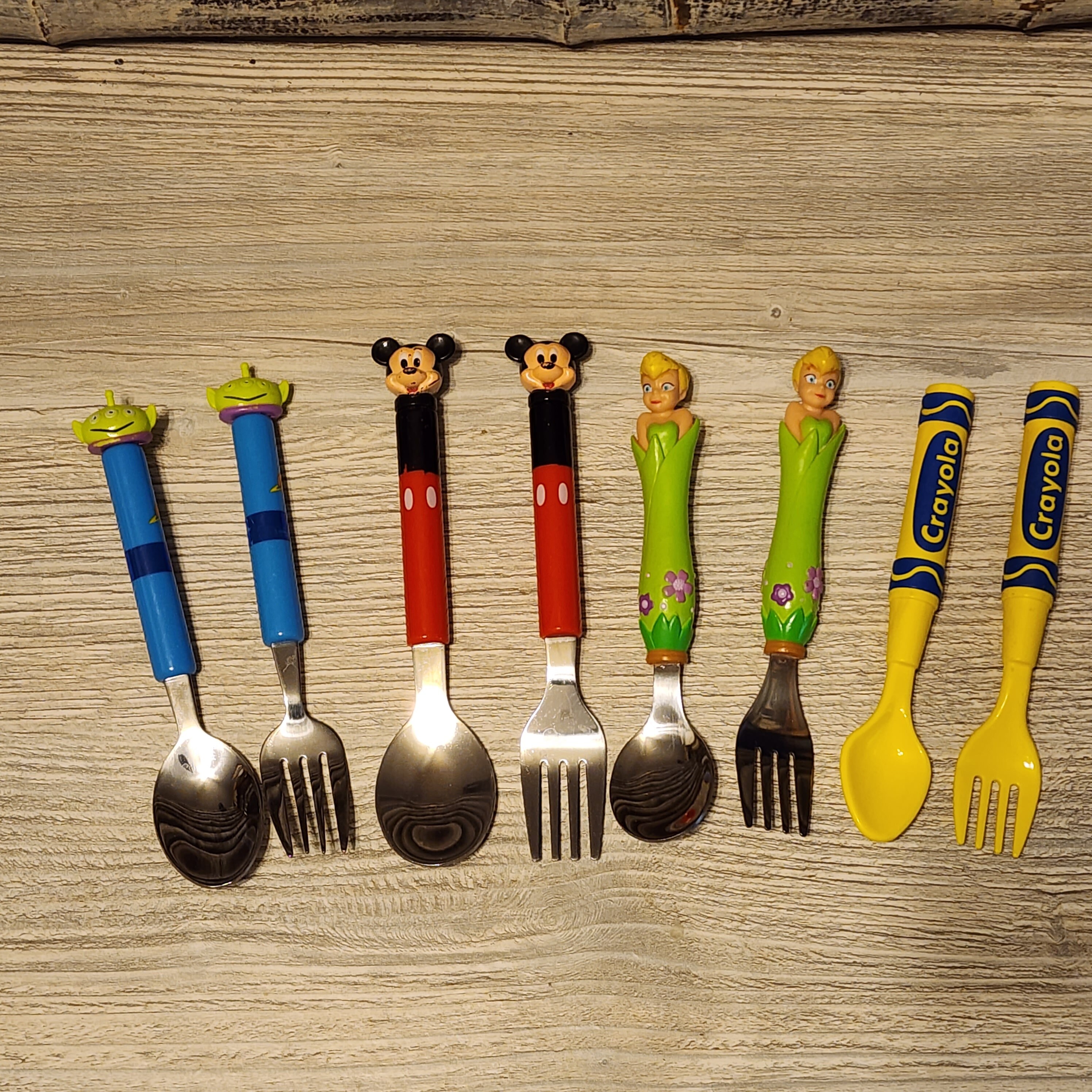 Your Choice Child Fork and Spoon Set Mickey Mouse Tinker Bell Toy