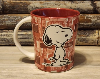 Peanuts Snoopy Coffee Mug - Gibson - Be Nice - Be Silly - Be Happy - Be Loyal - Be Real - item #5726