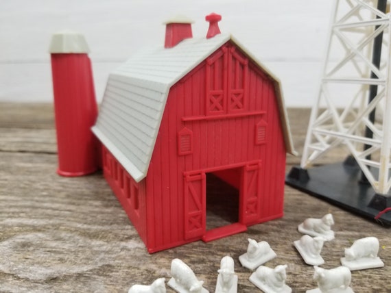 Ho Scale Farm Scene Barn Water Tower Sheep Etsy