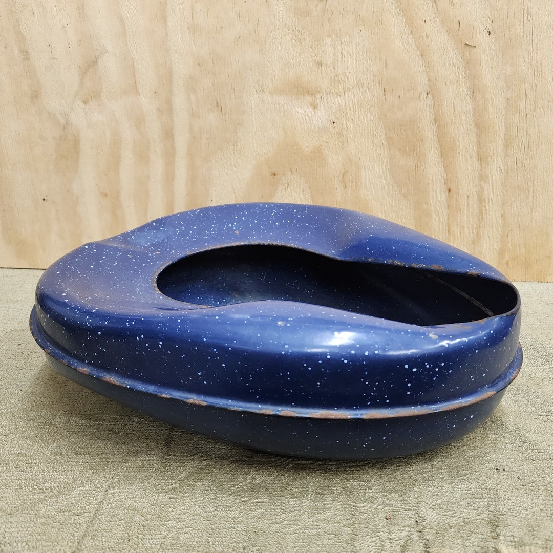 Enamel Bed Pan Bedpan Blue Item 54982 Etsy