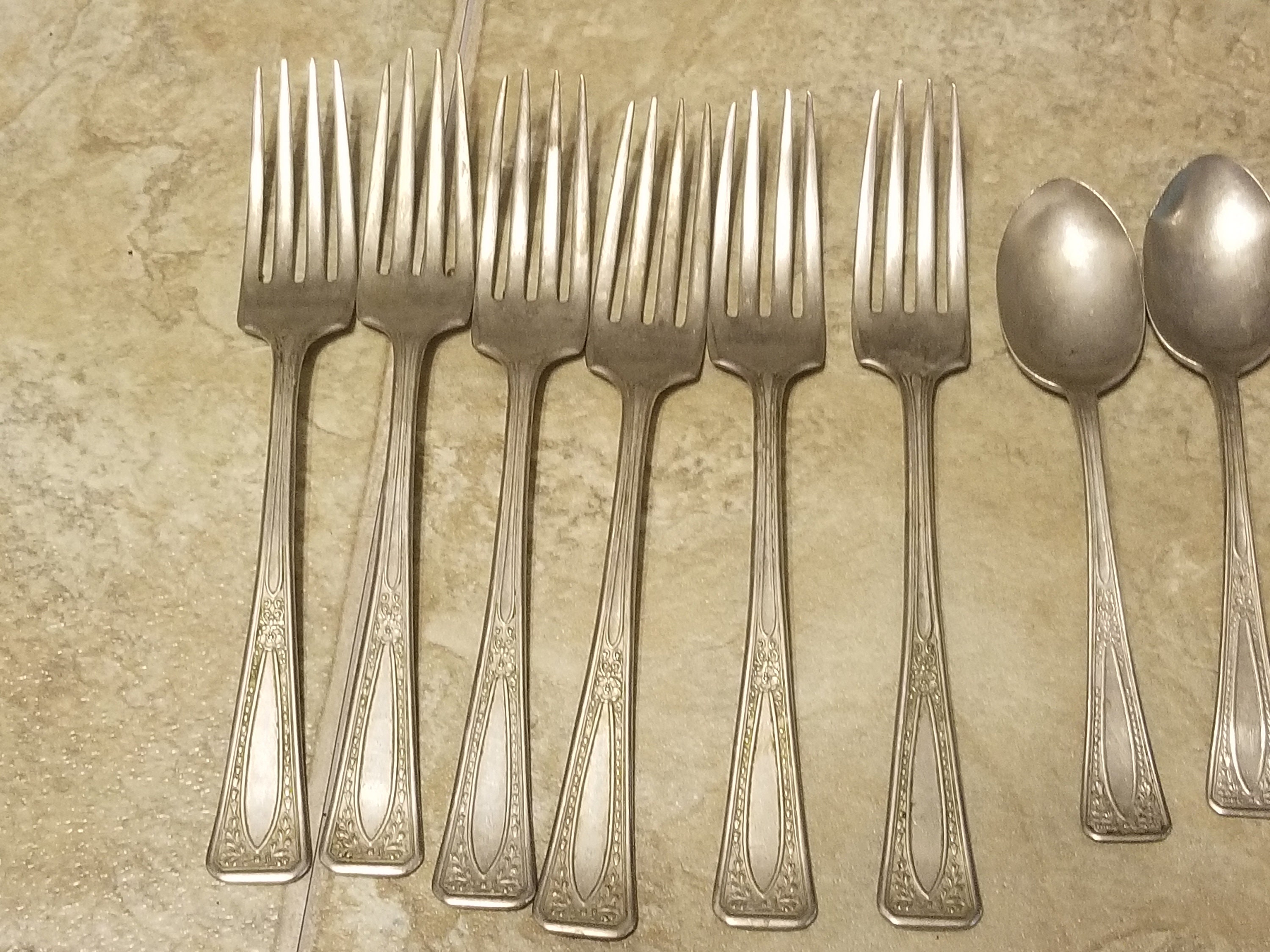 Nickel Silver Flatware Set 11 pcs item 47163 Etsy