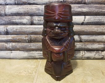 Vintage Japanese Carved Wooden Woman- Ainu Tribe Figure - Nipopo Statue - Hokkaido - item #4161-9