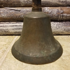 Vintage Brass Bell with Wooden Handle item 3907-2 image 5