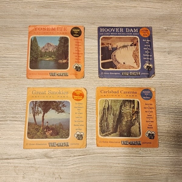 Your Choice - View Master Reels Set - Vacation Land Series - Sawyer's - Yosemite - Hoover Dam - Great Smokies - Carlsbad Caverns - item#5566