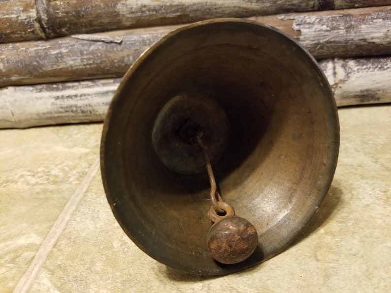 Vintage Brass Bell with Wooden Handle item 3907-2 image 9