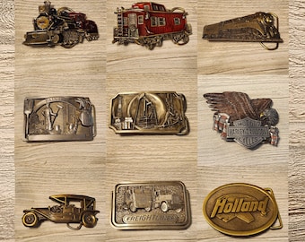 Your Choice - Vintage Belt Buckle - Train - Caboose - Painter - Oil - Harley Davidson- Car - Freightliner - Eagle -Holland