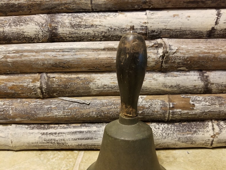 Vintage Brass Bell with Wooden Handle item 3907-2 image 3