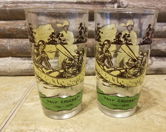 Pair of Davy Crockett Drinking Glasses - item #5028