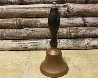 Vintage Brass Bell with Wooden Handle- item #3907-5