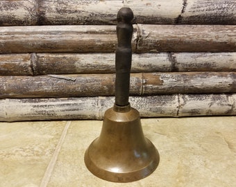 Vintage Brass Bell with Wooden Handle- item #3907-3