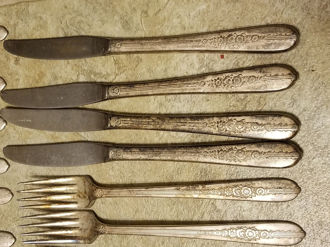 Nobility Plate Silverware Set Royal Rose 20 Pcs Item Etsy