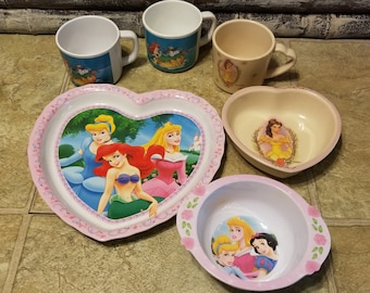 Your Choice - Disney Child's Plate, Bowl, Cup - Little Mermaid - Belle - Cinderella - Snow White - Sleeping Beauty - Princess - item #5099