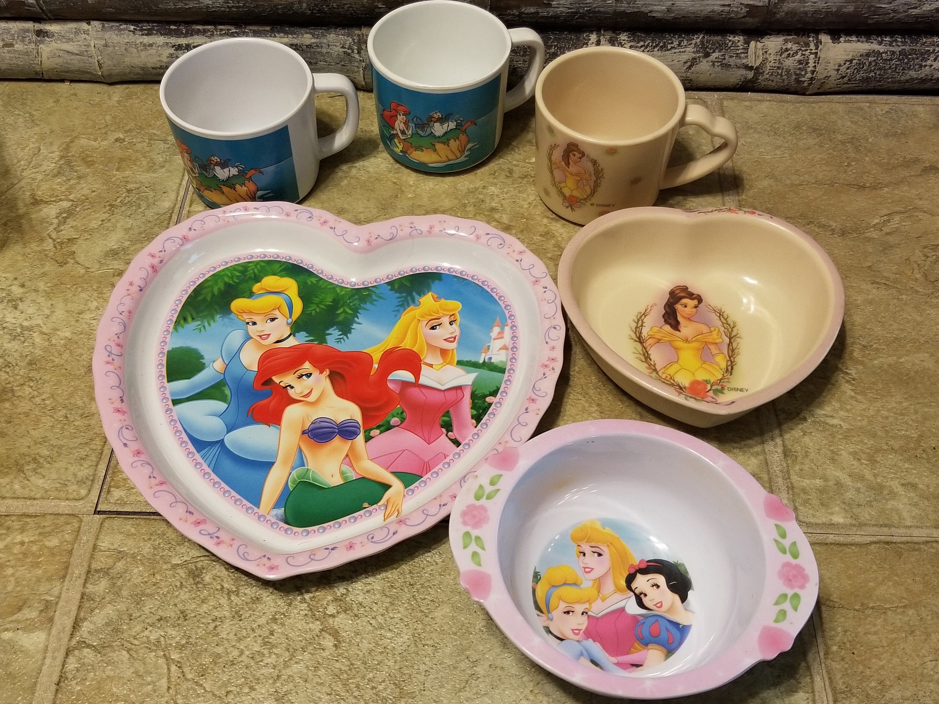 Disney princess dishes set hot sale