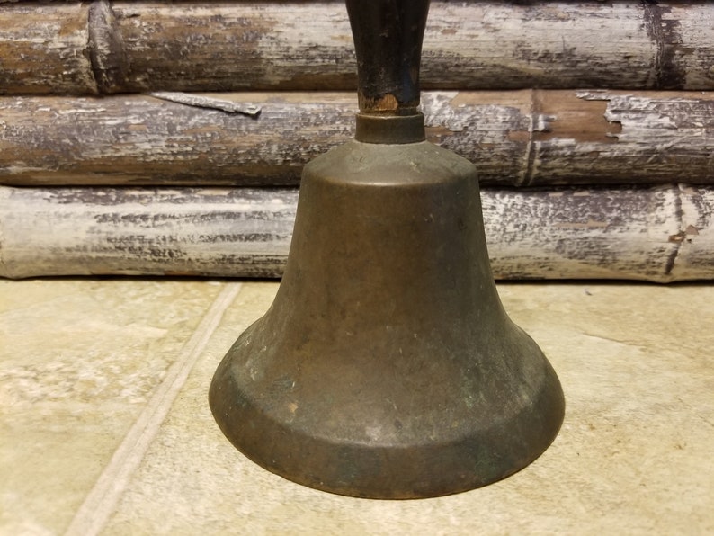 Vintage Brass Bell with Wooden Handle item 3907-2 image 7