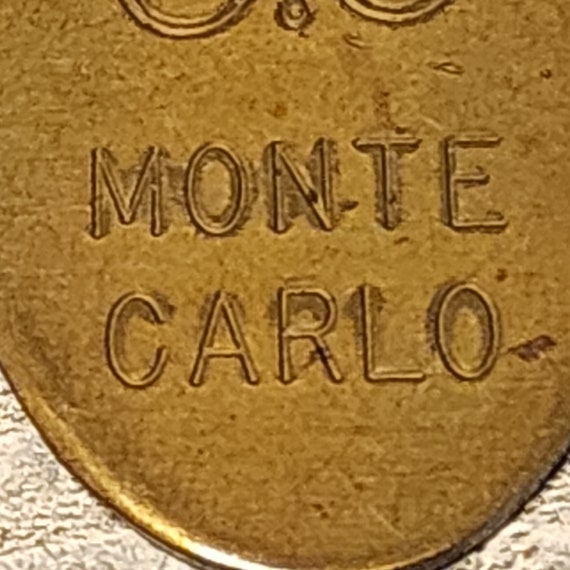 Monte Carlo Casino Key Fob / Key Chain - Brass Ta… - image 3