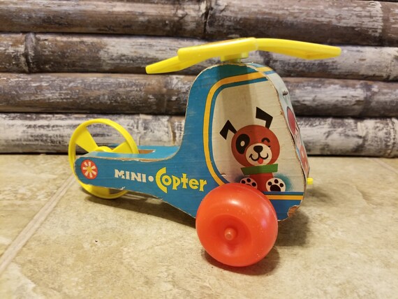 Fisher Price Mini Copter Helicopter Pull Toy Item 4398 8 Etsy UK