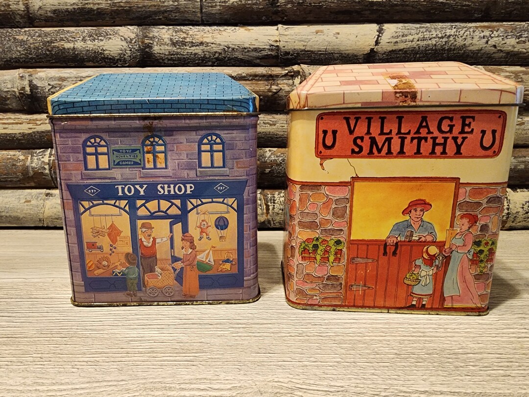 Village Tins Set of Two Toy Shop Smithy Item 517616 Etsy