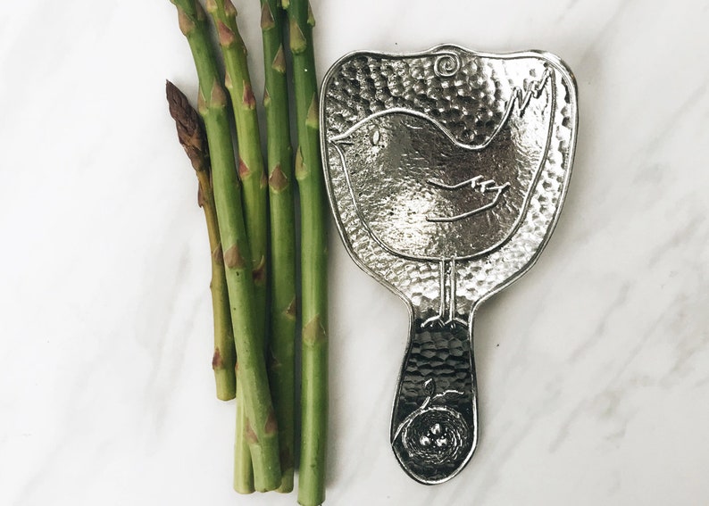 Pewter Spoon Rest Bird Spoon Rest by Crosby & Taylor Formerly Etsy